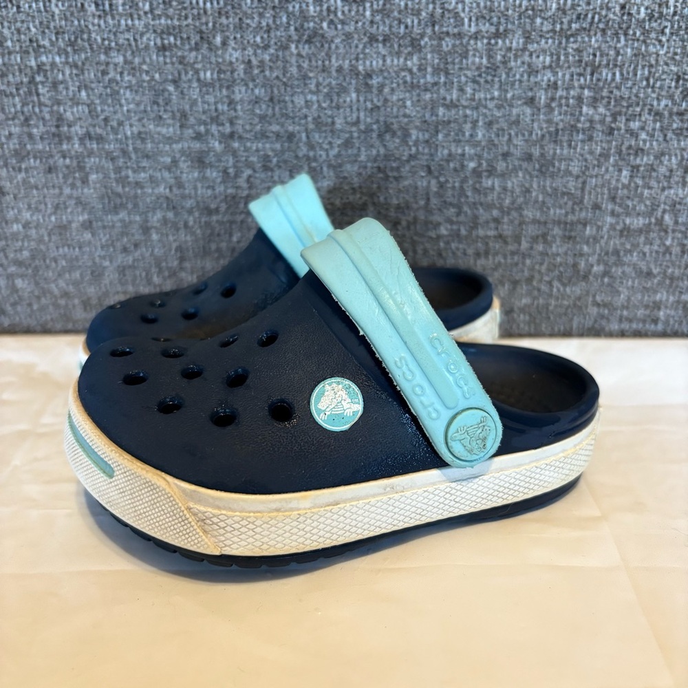 Crocs Crocband Unisex Baby Child 5/6 Blue Slingback Sandal Shoes Icon Comfort